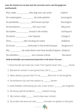 Lesmateriaal Toets/ herhaling taalkanjers AN themabundel 10: de beroepen van auteur ondersteuner Delphine slide 3