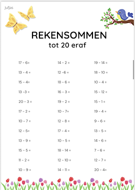 Lesmateriaal Sommen lente van auteur Jufjas slide 2