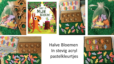 Lesmateriaal bloemenspel met opdrachtkaarten en bloemen in 2 kleuren van auteur Little Play Friends slide 2