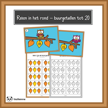 Lesmateriaal Bewegend leren - buurgetallen tot 30 (Herfst) van auteur Juf Janina slide 3
