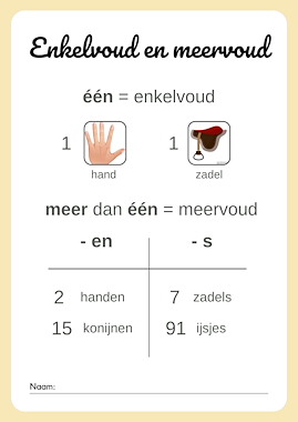 Lesmateriaal Enkelvoud en meervoud van auteur Juf Chloe de mantaklas slide 1
