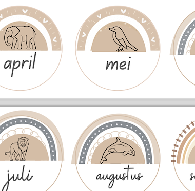 Lesmateriaal Verjaardagskalender dieren  van auteur Juf_Lore slide 1