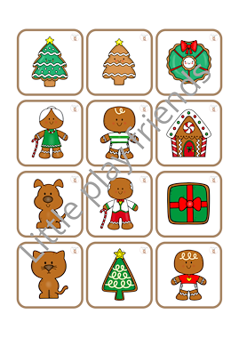 Lesmateriaal Memory kerstmis peperkoekjes van auteur Little Play Friends slide 3