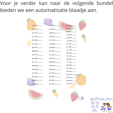 Lesmateriaal Optellen en aftrekken tot 6 -  8 -10 Thema fruit van auteur Superleerkracht slide 4