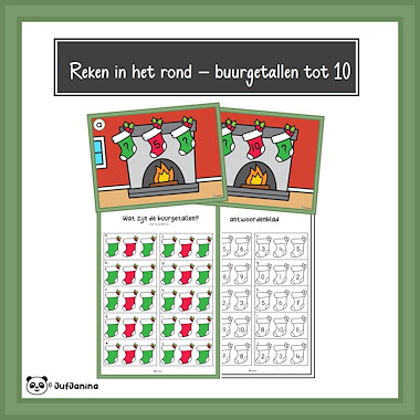 Lesmateriaal Bewegend leren - buurgetallen tot 30 (Kerst) van auteur Juf Janina slide 1