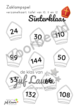 Lesmateriaal Sinterklaas - Zaklampspel - Tafel van 10 t/m 12 van auteur De klas van juf Laura slide 3