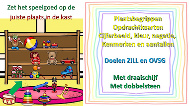 Lesmateriaal plaatsbegrippen: zet het speelgoed in de kast van auteur Little Play Friends