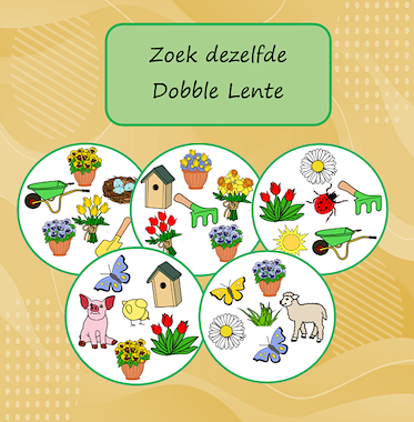Lesmateriaal Dobble Thema Lente van auteur Jabbedabbedoe slide 1
