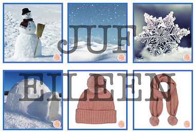 Lesmateriaal Thema winter sprekende muur / memorie kaartjes van auteur juf Eileen