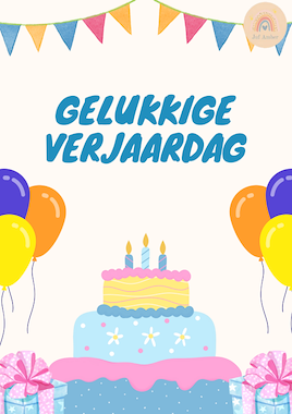 Lesmateriaal plakmap verjaardag van auteur Kleuterjuf Amber