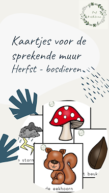 Lesmateriaal Kaartjes sprekende muur - Herfst-bosdieren van auteur Juf Kathleen G