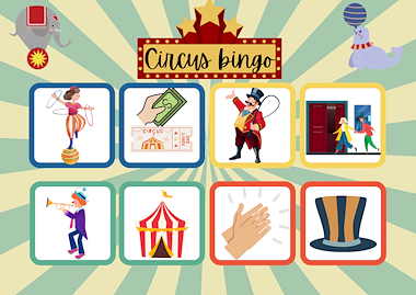 Lesmateriaal lottospel thema circus  van auteur juf Isabel