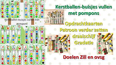 Lesmateriaal De kerstballen-buisjes: opdrachten -patroon - fijne motoriek van auteur Little Play Friends slide 3