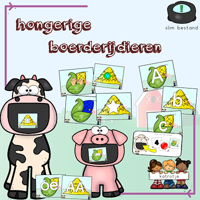 Lesmateriaal hongerige boerderijdieren van auteur katrotje slide 1