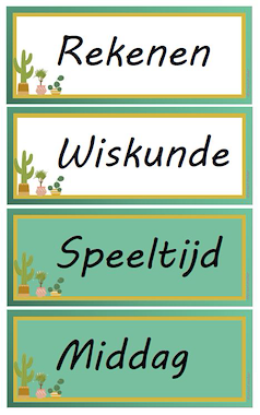 Lesmateriaal Dagritmekaarten thema planten groen en goud van auteur Praatmaker