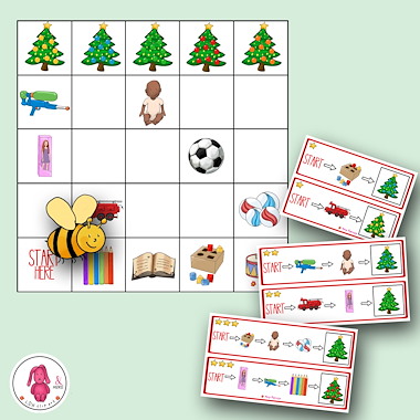 Lesmateriaal Bee-Bot® mat KERST activiteit, breng cadeautje naar de boom van auteur LDN Clipart slide 2