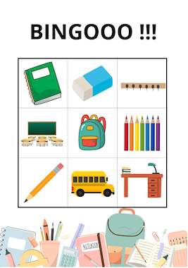 Lesmateriaal Bingo - thema terug naar school van auteur JufMyrthe slide 3