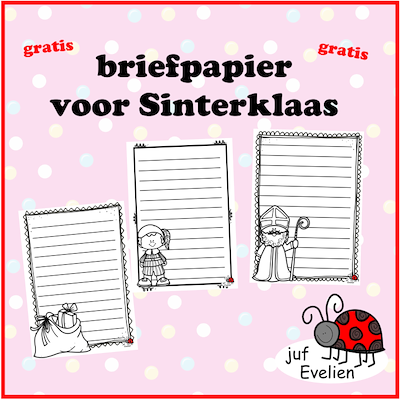 Lesmateriaal briefpapier voor Sinterklaas van auteur juf Evelien