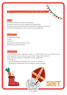 Lesmateriaal Knipoefening Sinterklaas van auteur Van krabbel tot krul slide 3