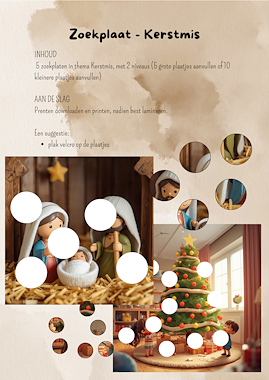 Lesmateriaal Zoekplaat - Kerstmis van auteur Juf Lise slide 1