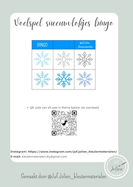 Lesmateriaal voelspel bingo sneeuwvlokken  van auteur kleutermaterialen_diy slide 1
