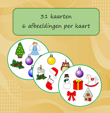 Lesmateriaal Zoek dezelfde (dobble) Kerstmis van auteur Jabbedabbedoe slide 2