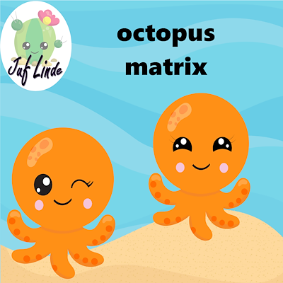 Lesmateriaal octopus matrix met een lief snoetje van auteur juf Linde slide 1