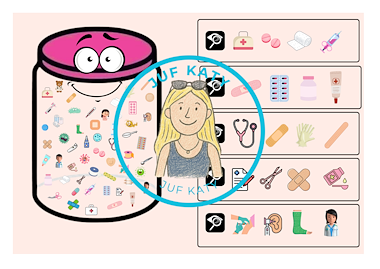 Lesmateriaal Thema dokter/ziek zijn : Zoekspel van auteur Juf Katy slide 2