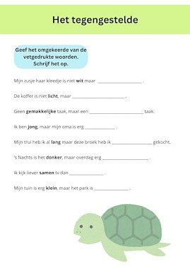 Lesmateriaal Tegengestelden van auteur Juf Chloe de mantaklas slide 3