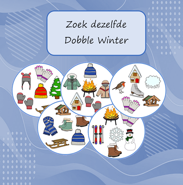 Lesmateriaal Zoek dezelfde (dobble) Winter van auteur Jabbedabbedoe slide 1