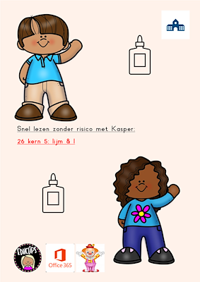 Lesmateriaal Snel lezen zonder risico met Kasper 26 kern 5 lijm & l van auteur Gratis leuke leesboekjes slide 1
