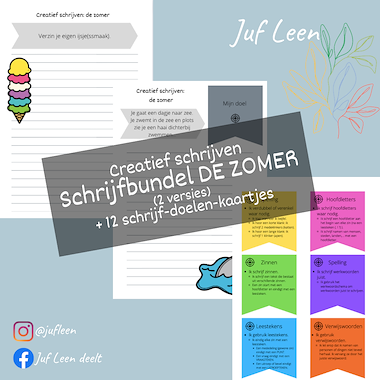 Lesmateriaal Schrijfbundel: DE ZOMER (creatief schrijven) van auteur Juf Leen