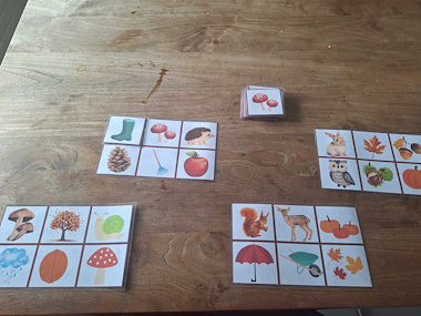 Lesmateriaal lottospel thema herfst  van auteur Juf Eline in de kleuterklas