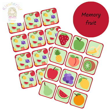 Lesmateriaal Fruit memory van auteur Kleuterjuf_floor