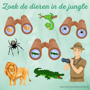 Lesmateriaal Jungle - zoek de dieren in de jungle van auteur Nanny Melissa