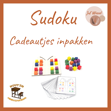 Lesmateriaal Sudoku 'cadeautjes inpakken' van auteur Juf Wiezel