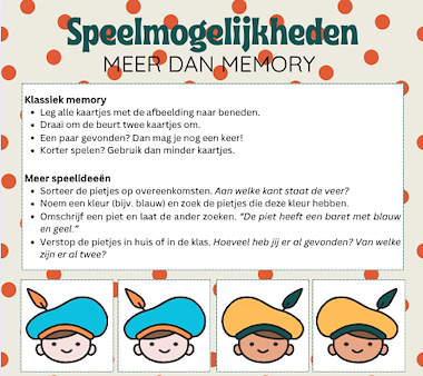 Lesmateriaal Pieten plaatjesmatch, meer dan memory van auteur Speelspiratie slide 3