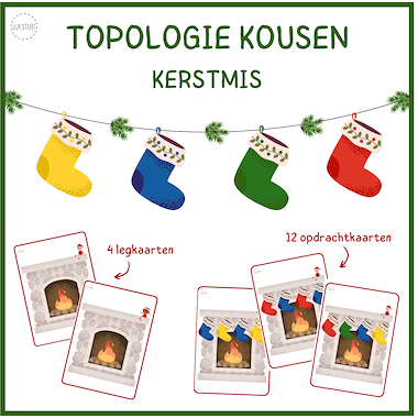 Lesmateriaal topologie kousen - Kerstmis van auteur Juf Steffi