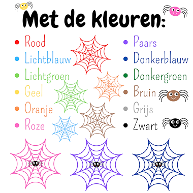 Lesmateriaal Kleuren leren met spinnen + spinnenwebben Herfst activiteit  van auteur My Teacher Shares slide 3