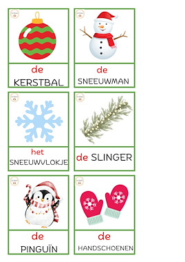 Lesmateriaal Woordkaarten Kerst/winter van auteur Juf Shany slide 2