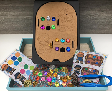 Lesmateriaal Vul de schatkist van de piraten met diamanten van auteur Little Play Friends slide 4