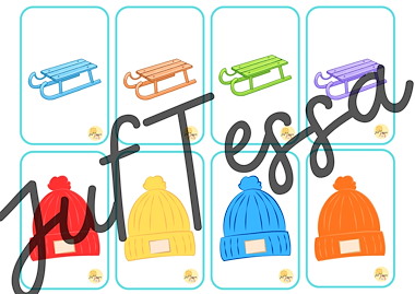 Lesmateriaal Kaartenspel voor kleuters winter van auteur Juf Tessa slide 3