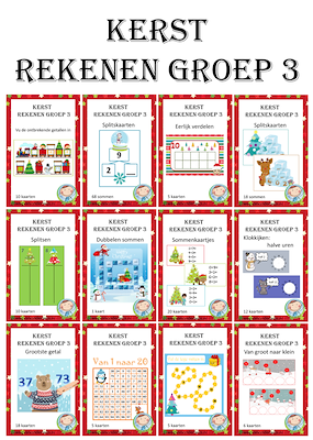 Lesmateriaal Kerst rekenen groep 3/eerste leerjaar van auteur wegvanonderwijs