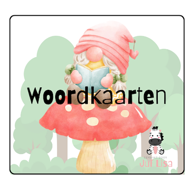 Lesmateriaal woordkaarten kabouters van auteur Juf Lisa