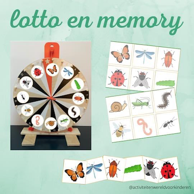 Lesmateriaal Insecten en kriebelbeestjes - Lotto/memory van auteur Nanny Melissa
