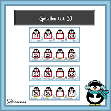 Lesmateriaal De pinguïn getallenrij van auteur Juf Janina slide 2