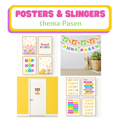 Lesmateriaal Posters en slingers thema Pasen van auteur Logopedie Ideetjes