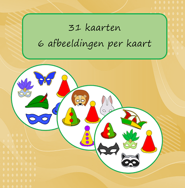 Lesmateriaal Zoek dezelfde (dobble) Carnaval van auteur Jabbedabbedoe slide 2