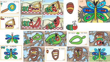 Lesmateriaal Rupsje nooitgenoeg - plasticinekaarten van auteur Little Play Friends slide 2