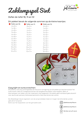 Lesmateriaal Sinterklaas - Zaklampspel - Tafel van 10 t/m 12 van auteur De klas van juf Laura slide 4